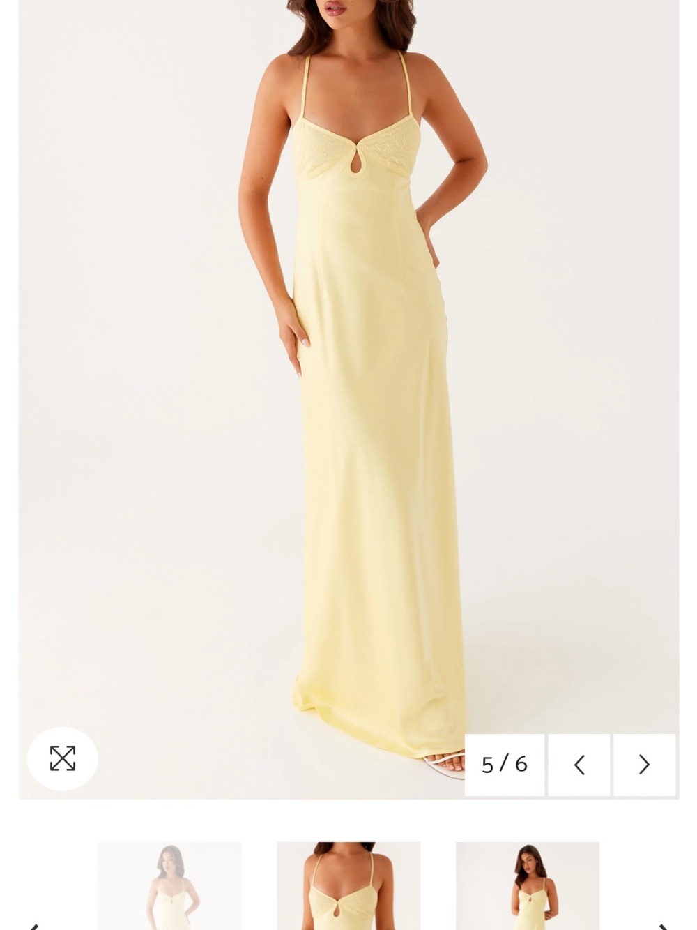 Peppermayo Yellow Lace-Trim Slip Maxi Dress - Picture 2 of 4